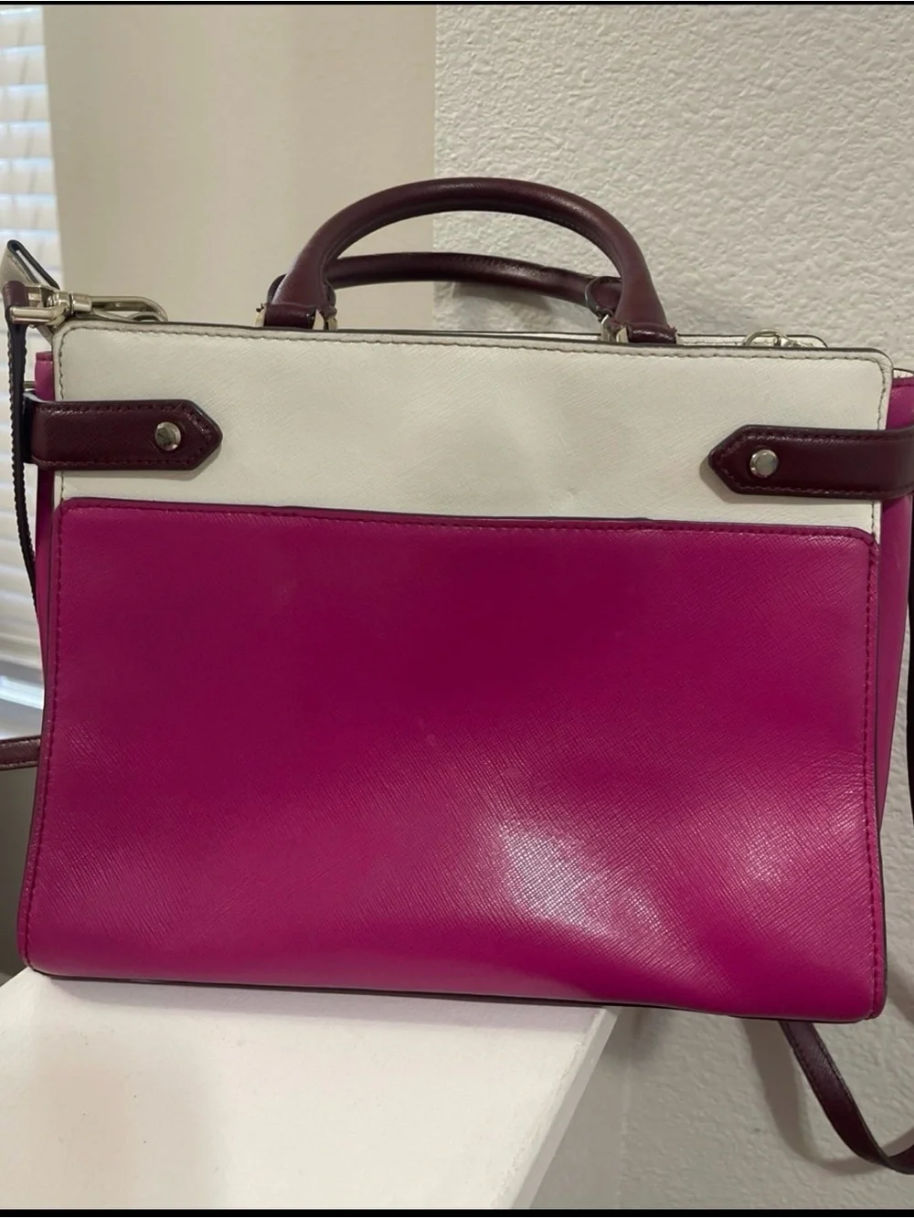 The Kate Spade New York Staci Satchel Colorblock Small Pink Crossbody
